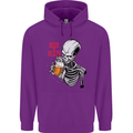 Beer or Death Skull Funny Alcohol Mens 80% Cotton Hoodie Purple