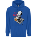 Beer or Death Skull Funny Alcohol Mens 80% Cotton Hoodie Royal Blue