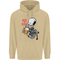Beer or Death Skull Funny Alcohol Mens 80% Cotton Hoodie Sand