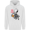 Beer or Death Skull Funny Alcohol Mens 80% Cotton Hoodie White