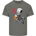 Beer or Death Skull Funny Alcohol Mens Cotton T-Shirt Tee Top Charcoal