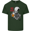 Beer or Death Skull Funny Alcohol Mens Cotton T-Shirt Tee Top Forest Green