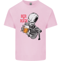 Beer or Death Skull Funny Alcohol Mens Cotton T-Shirt Tee Top Light Pink