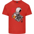 Beer or Death Skull Funny Alcohol Mens Cotton T-Shirt Tee Top Red