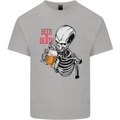 Beer or Death Skull Funny Alcohol Mens Cotton T-Shirt Tee Top Sports Grey