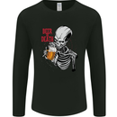 Beer or Death Skull Funny Alcohol Mens Long Sleeve T-Shirt Black