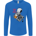 Beer or Death Skull Funny Alcohol Mens Long Sleeve T-Shirt Royal Blue
