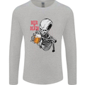 Beer or Death Skull Funny Alcohol Mens Long Sleeve T-Shirt Sports Grey