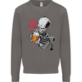 Beer or Death Skull Funny Alcohol Mens Sweatshirt Jumper Charcoal