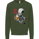 Beer or Death Skull Funny Alcohol Mens Sweatshirt Jumper Forest Green