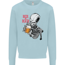 Beer or Death Skull Funny Alcohol Mens Sweatshirt Jumper Light Blue