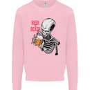Beer or Death Skull Funny Alcohol Mens Sweatshirt Jumper Light Pink