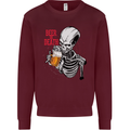 Beer or Death Skull Funny Alcohol Mens Sweatshirt Jumper Maroon