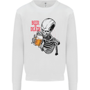 Beer or Death Skull Funny Alcohol Mens Sweatshirt Jumper White