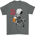 Beer or Death Skull Funny Alcohol Mens T-Shirt Cotton Gildan Charcoal