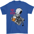 Beer or Death Skull Funny Alcohol Mens T-Shirt Cotton Gildan Royal Blue