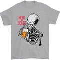 Beer or Death Skull Funny Alcohol Mens T-Shirt Cotton Gildan Sports Grey