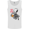 Beer or Death Skull Funny Alcohol Mens Vest Tank Top White