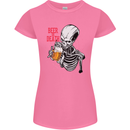 Beer or Death Skull Funny Alcohol Womens Petite Cut T-Shirt Azalea