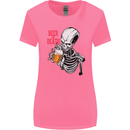 Beer or Death Skull Funny Alcohol Womens Wider Cut T-Shirt Azalea