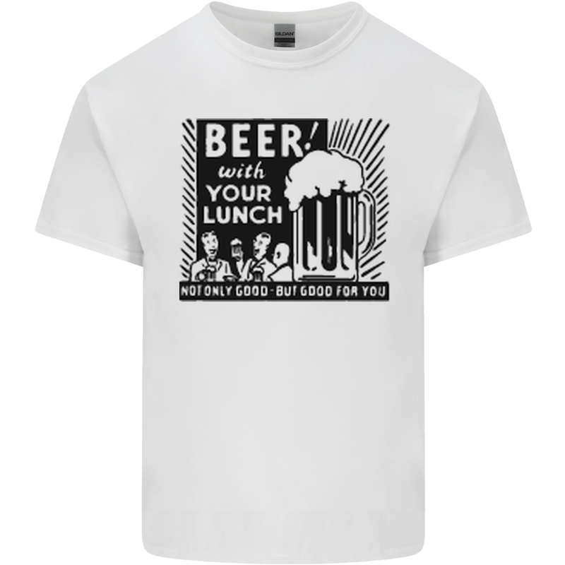 Beer with Your Lunch Funny Alcohol Kids T-Shirt Childrens White