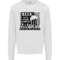 Beer with Your Lunch Funny Alcohol Mens Sweatshirt Jumper White