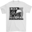 Beer with Your Lunch Funny Alcohol Mens T-Shirt Cotton Gildan White