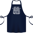 Behind Bars Motorcycle Motorbike Biker Cotton Apron 100% Organic Navy Blue