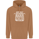 Behind Bars Motorcycle Motorbike Biker Mens 80% Cotton Hoodie Caramel Latte