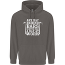 Behind Bars Motorcycle Motorbike Biker Mens 80% Cotton Hoodie Charcoal
