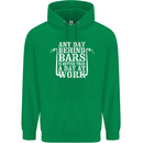 Behind Bars Motorcycle Motorbike Biker Mens 80% Cotton Hoodie Irish Green