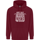 Behind Bars Motorcycle Motorbike Biker Mens 80% Cotton Hoodie Maroon
