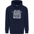 Behind Bars Motorcycle Motorbike Biker Mens 80% Cotton Hoodie Navy Blue