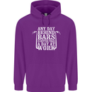 Behind Bars Motorcycle Motorbike Biker Mens 80% Cotton Hoodie Purple
