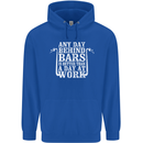 Behind Bars Motorcycle Motorbike Biker Mens 80% Cotton Hoodie Royal Blue