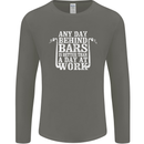Behind Bars Motorcycle Motorbike Biker Mens Long Sleeve T-Shirt Charcoal