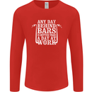 Behind Bars Motorcycle Motorbike Biker Mens Long Sleeve T-Shirt Red
