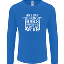 Behind Bars Motorcycle Motorbike Biker Mens Long Sleeve T-Shirt Royal Blue