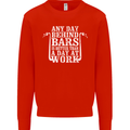 Behind Bars Motorcycle Motorbike Biker Mens Sweatshirt Jumper Bright Red