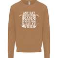 Behind Bars Motorcycle Motorbike Biker Mens Sweatshirt Jumper Caramel Latte