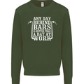 Behind Bars Motorcycle Motorbike Biker Mens Sweatshirt Jumper Forest Green