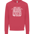Behind Bars Motorcycle Motorbike Biker Mens Sweatshirt Jumper Heliconia