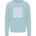 Behind Bars Motorcycle Motorbike Biker Mens Sweatshirt Jumper Light Blue