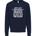 Behind Bars Motorcycle Motorbike Biker Mens Sweatshirt Jumper Navy Blue