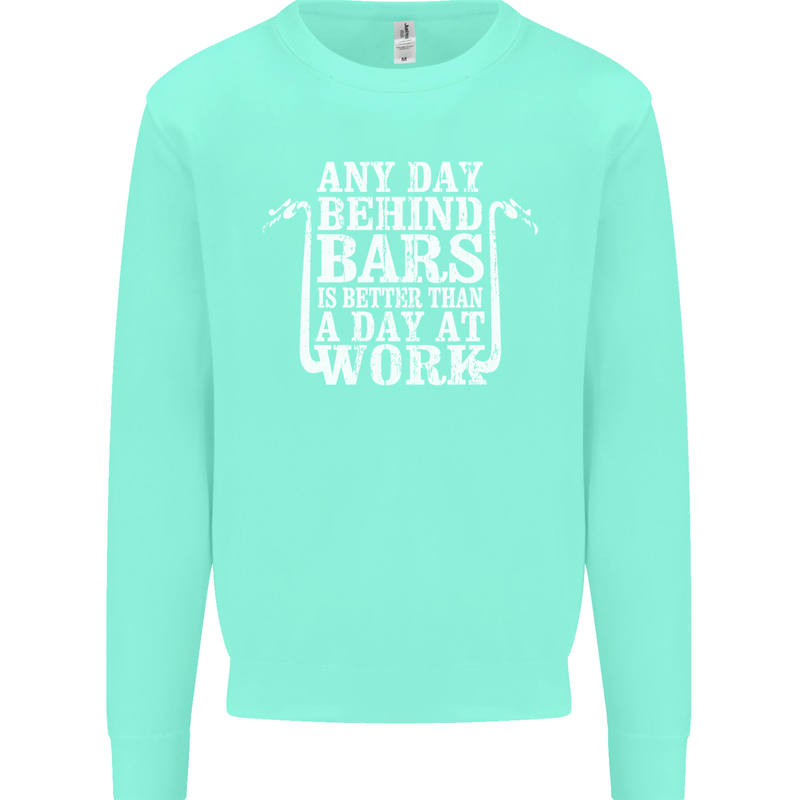Behind Bars Motorcycle Motorbike Biker Mens Sweatshirt Jumper Peppermint