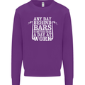 Behind Bars Motorcycle Motorbike Biker Mens Sweatshirt Jumper Purple