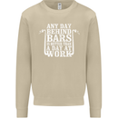 Behind Bars Motorcycle Motorbike Biker Mens Sweatshirt Jumper Sand