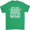 Behind Bars Motorcycle Motorbike Biker Mens T-Shirt Cotton Gildan Irish Green