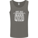 Behind Bars Motorcycle Motorbike Biker Mens Vest Tank Top Charcoal