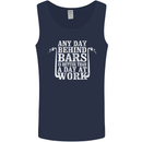 Behind Bars Motorcycle Motorbike Biker Mens Vest Tank Top Navy Blue